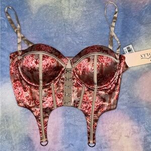 Oh Polly hooked on a feeling floral bustier NWT crop top UK 12 US 8